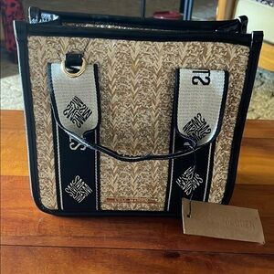 Steve Madden Cream and Black Mini Bag with Textured Design